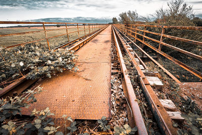 High angle view of railroad track