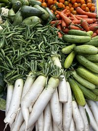 Full frame shot of vegetables for sale at market