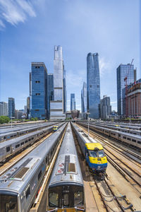 High angle view of cityscape against sky