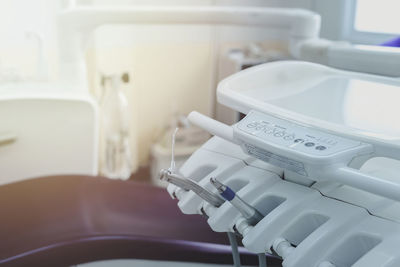 Close-up of dental equipment