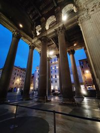 Low angle view of illuminated building