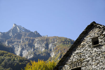 Scenic view of mountains against clear sky