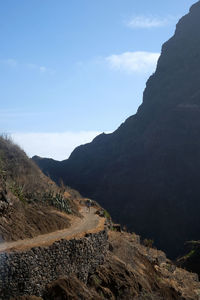 Scenic view of landscape and mountains against sky