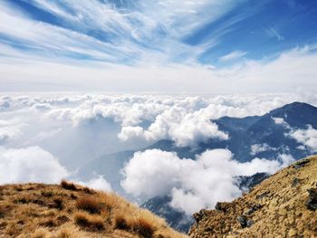 Scenic view of mountains against sky