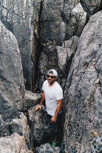 Man standing on rock