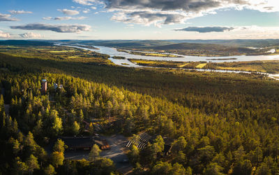 High angle view of landscape against sky