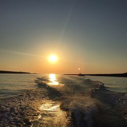 Scenic view of sea at sunset