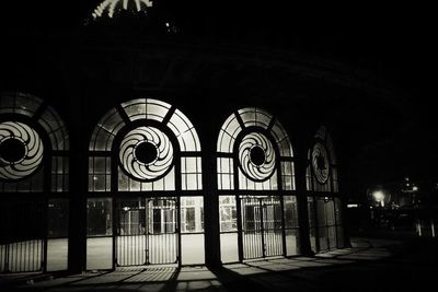 Interior of illuminated building