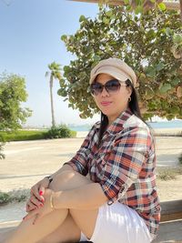 Relaxing tourist with nature background