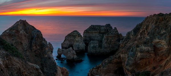 Rock formations in sea