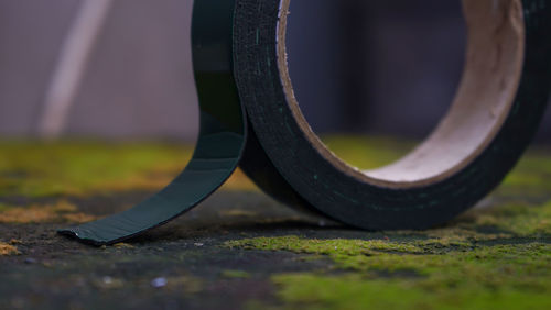 Close up of black double-sided tape