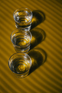 Close-up of glass of water on table