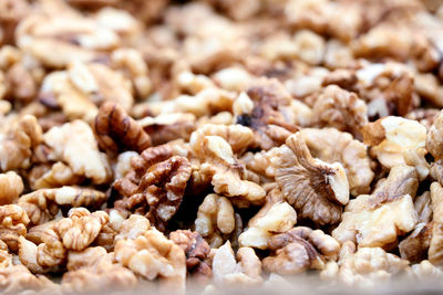 Closeup of big shelled walnuts, akhrot pile sold in indian market