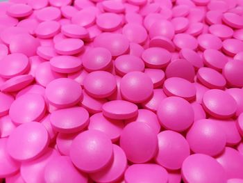 Full frame shot of pink candies