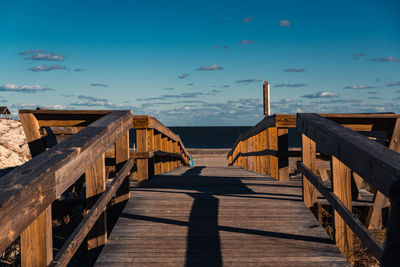 Pier over sea against sky, beautiful sea.