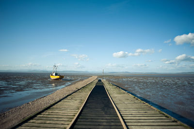 View of jetty in sea