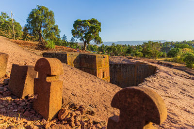 Old ruins against clear sky