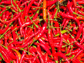 Full frame shot of red chili peppers