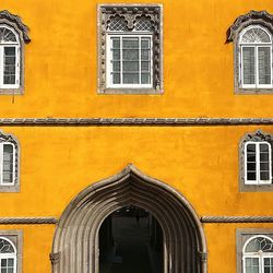 Low angle view of yellow building