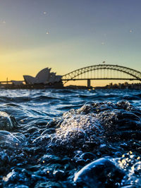 Waves splashing on rocks