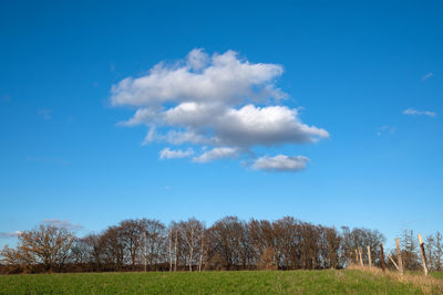 Landscape with fair weather sky and white clouds