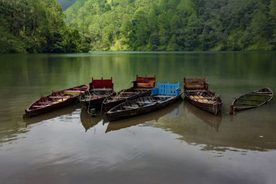 Boats in lake