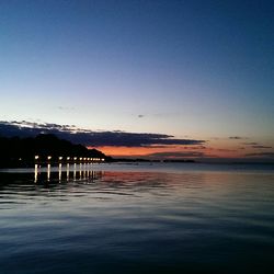 Scenic view of sea at sunset