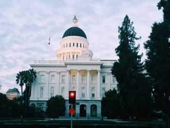 Low angle view of ca state capitol 