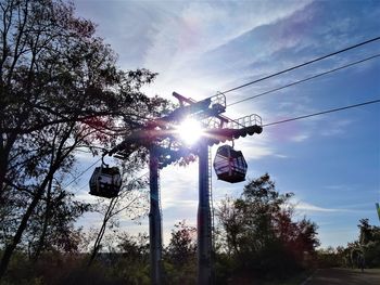 Low angle view of silhouette trees against sky