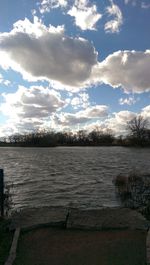 Scenic view of landscape against cloudy sky