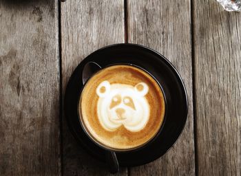 High angle view of coffee on table