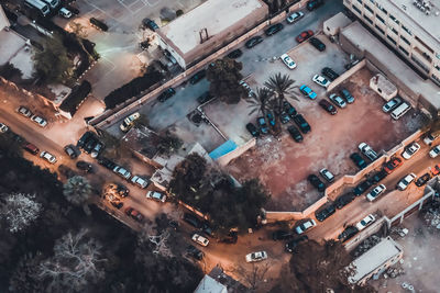 Aerial view of city street