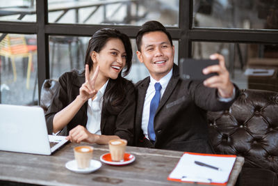 Business colleagues working at office