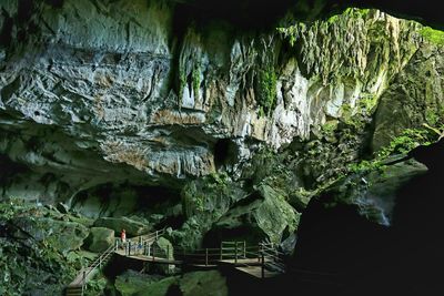 Close-up of rock formation in cave