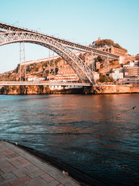 Arch bridge over river