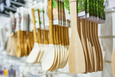 Close-up of food in row
