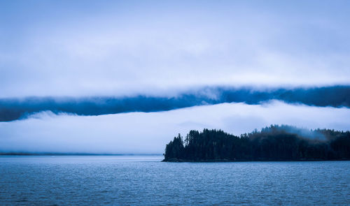 Scenic view of sea against sky during winter