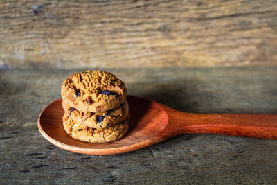 Close-up of cookies on table