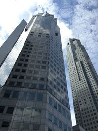 Low angle view of modern building against sky