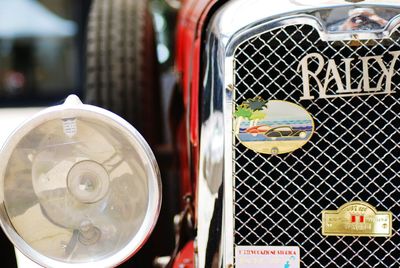 Close-up of vintage car