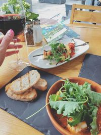 Close-up of food on table