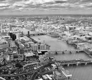 London bridges across the thames from the shard. 