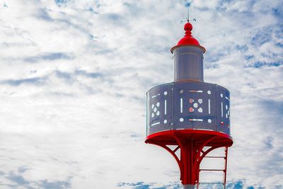 Low angle view of lighthouse against sky