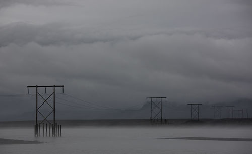 Pylons supporting power lines over the skeiðarársandur sander area