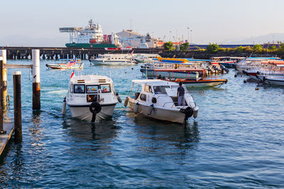 Boats in marina