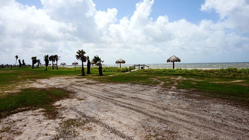 Scenic view of beach against sky