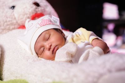 Close-up of baby sleeping