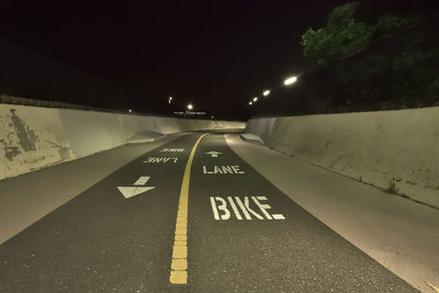 Empty road at night