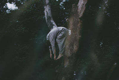 Man swimming in lake