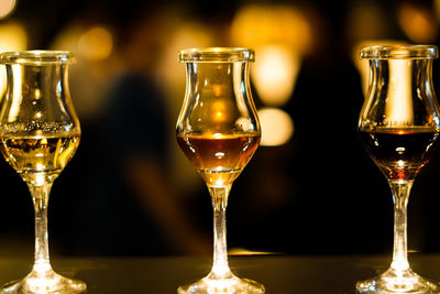 Close-up of wineglass on table